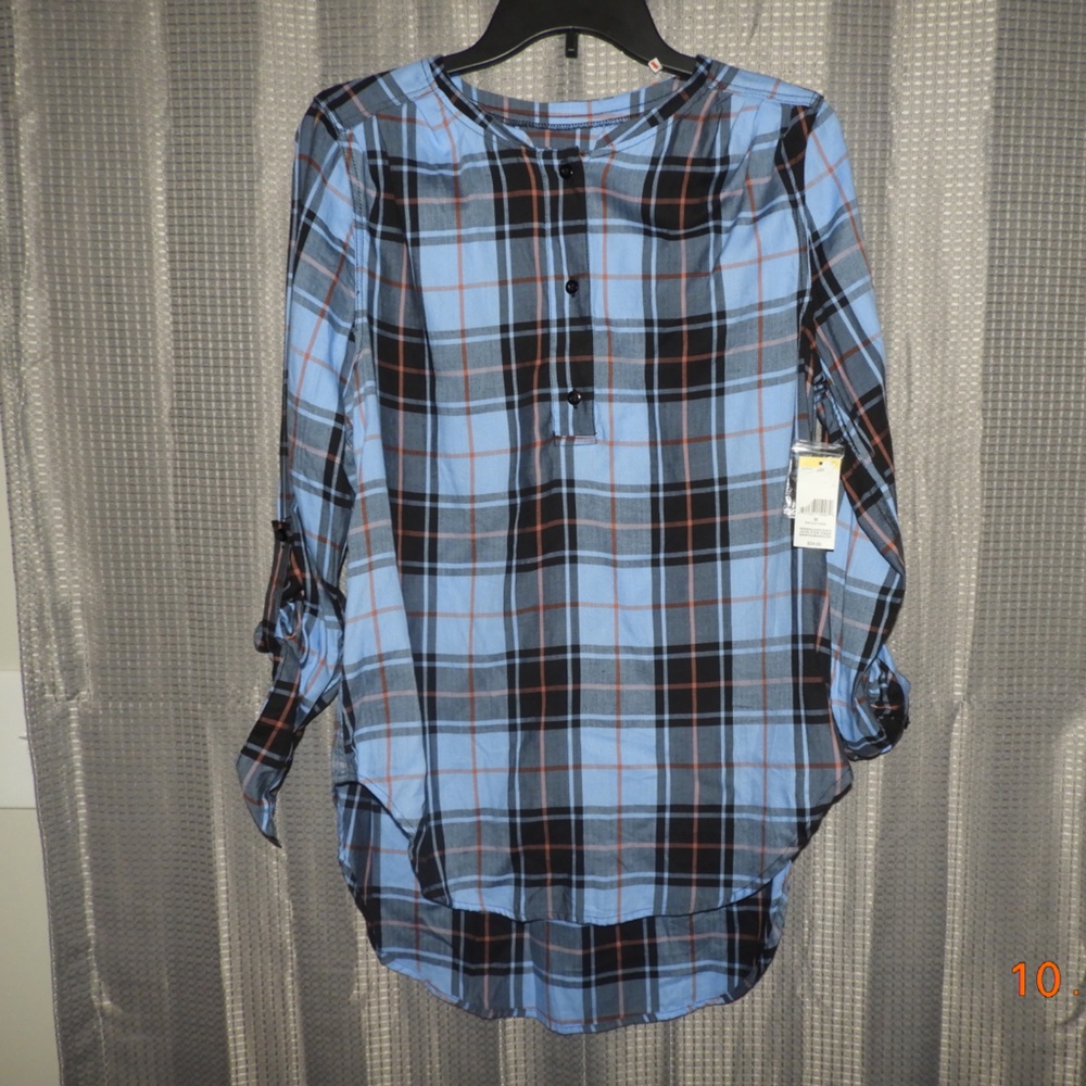 Old navy plaid button up shirt.